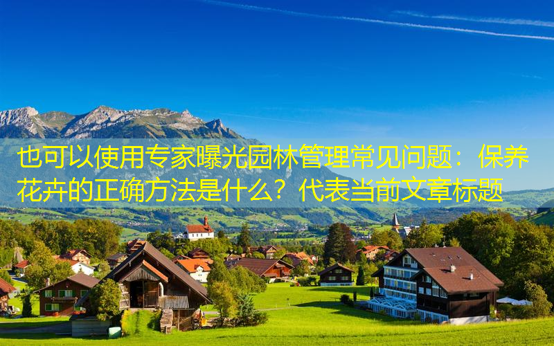 专家曝光园林管理常见问题：保养花卉的正确方法是什么？